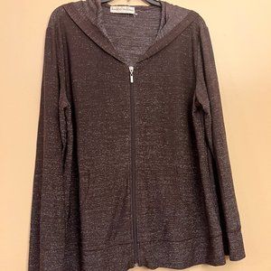 Bamboo Traders Women's Hooded shirt/Jacket Brown with Silver accent, Size M
